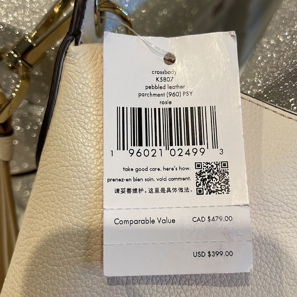 New Kate Spade Rosie Large Crossbody Pebbled Leather Parchment - Picture 6 of 16